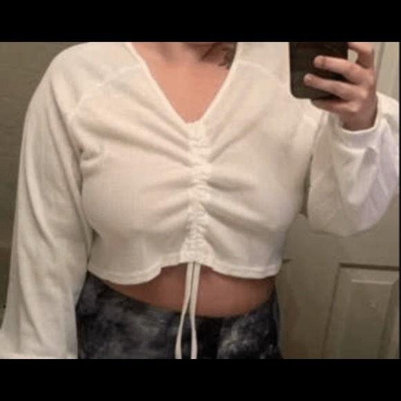 NWT Drawstring Crop Tee - Picture 3 of 3